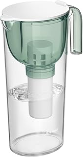 Krinsui Water Purifier, Pot Type, Cartridge Total, 1 Pack, Green [Main Body CP504-GN] Filtered Water