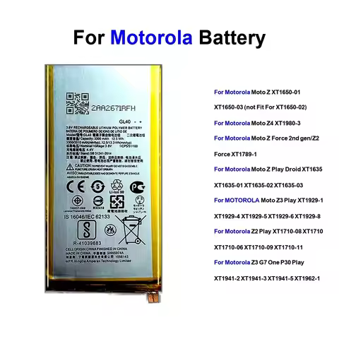 Battery JS40 KZ40 HD40 GL40 HZ40 JE40 GV30 For Motorola Moto Z Z3 Play Z4 Z2 Force Droid One Phone B