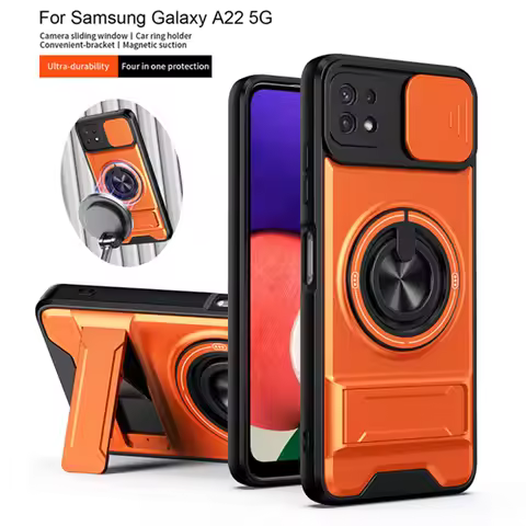 For Samsung Galaxy A22 5G Case Slide Lens Protector Armor Phone Cover for Sumsung A22S Boost Celero 