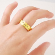 24k Pure Gold Rings For Men Women Hip tail Party Jewelry Yellow Gold Color Accessories