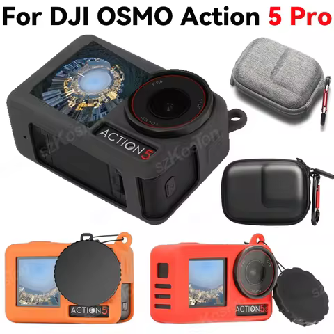 Silicone Case for DJI Osmo Action 5 Pro Silicone Case Anti-Lost Neck Lanyard Protective for DJI Acti
