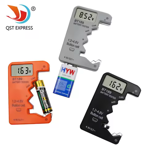 Digital Battery Tester LCD Display AA/AAA/9V/1.5V Button Cell Battery Capacity Check Detector Capaci