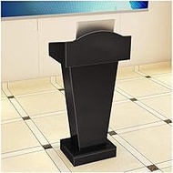 Stylish and Modern Modern Lectern Wood Conference Table Podium Stand With 2 Layer Open Storage Teacher Podiums Laptop Desk Standing Lectern (Color : Black, Size : 60 * 45 * 110cm)