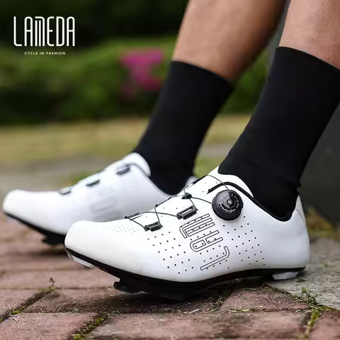 LAMEAD MTB Cycling Shoes Lockless Male Sneakers Road Cycling Shoes Men Rubber Sole Bicycle Non-Lock 