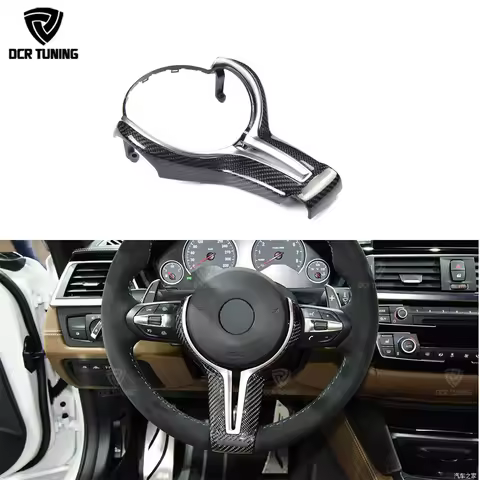 For BMW F87 M2 F80 M3 F82 F83 M4 F10 M5 M6 X5M F85 X6M F86 Real Carbon Fiber Steering Wheel Trim Cov