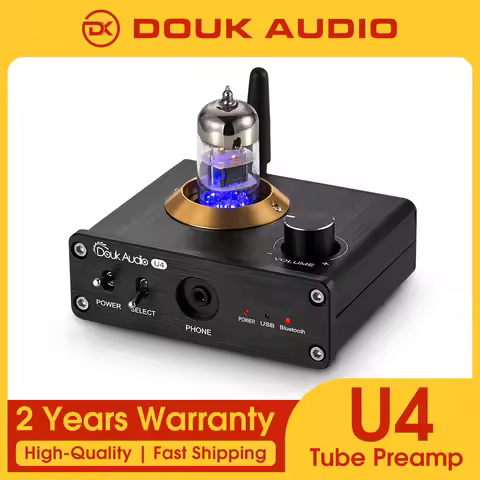Douk audio Bluetooth 5.0 Tube Headphone Amplifier Mini Stereo Audio Preamp USB DAC Sound Card APTX-L