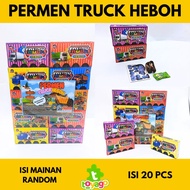 Truck heboh Mainan permen isi 20 pcs 1 puzzle dan permen rasa buah buahan grosir murah (permen truck