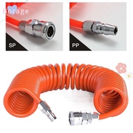 BORRAONE Air Compressor Hose Tube, Flexible With Connector PU Air Compressor Hose, Scalable Spring T