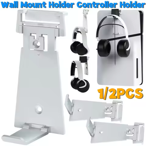 Wall Mount Controller Holder Headphone Hook Stable Headphone Hanger Controller Organizer for PS5 Sli
