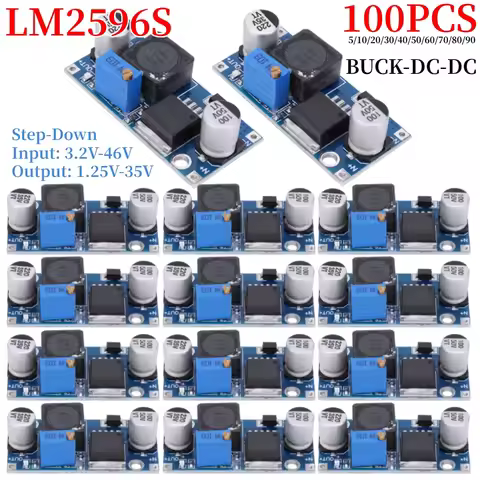 5-100PCS LM2596S DC-DC Step-down Power Supply Module 3A Adjustable Step-down Module LM2596S Voltage 