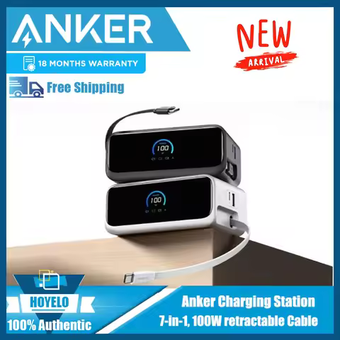 Anker Charging Station 7-in-1, 100W retractable USB-C cable for iPhone, Pixel, Galaxy, iPad/iPad Min