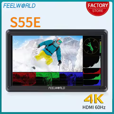 FEELWORLD S55E 5.5 Inch DSLR Camera Field Video Monitor IPS 1920x1152 Support 4K HDMI 60Hz Input Out