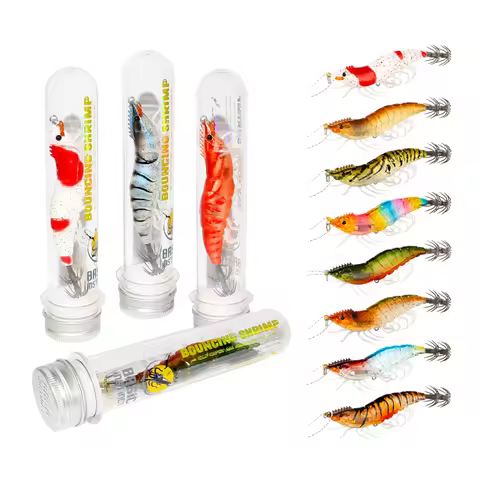 New Luminous Squid Jig Wood Shrimp 10g/15g Sinking Octopus Egi Wobbler Artificial Hard Bait Cuttlefi