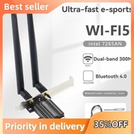 AC300M 7265AN WiFi5 Card+ 8DB Antenna Dual Band 2.4G/5GHz Bluetooth 4.0 for PCI-E Wireless Network C