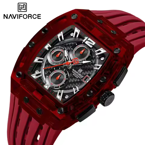 NAVIFORCE NF7105 Original Business Chronograph Dial Watches for Men 30M Waterproof Quartz Clock Sili