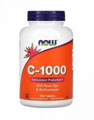 NOW Foods - Vitamin C 維他命C 1000毫克，250粒裝 (參考日期：09/2026)