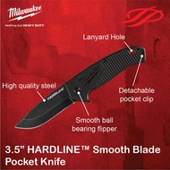 MILWAUKEE 3.5” HARDLINE™ Smooth Blade Pocket Knife 48-22-1999