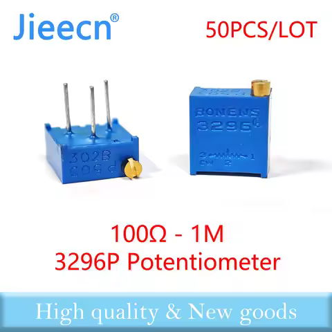 50PCS 3296P 100R-1M Trimming Potentiometer Chinese High Quality 3296P-1-101 201 501 102 202 502 103 