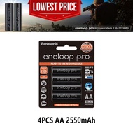 Panasonic eneloop pro ถ่านชาร์จ AAA 950 mAh/AA2550mAh/AA2500mAh Rechargeable Battery（1 แพ็ค 4 ก้อน）