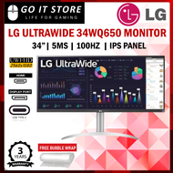 LG Ultrawide 34WQ650 IPS FHD 100Hz 5ms DisplayHDR 400 FreeSync Build In Speaker Type-C Ultrawide Monitor (HDMI / VGA)