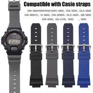 Silicone Watch Band for Casio G-SHOCK DW-6900 5610 DW-5600 5000 GW-M5610 GA-2100 Rubber Resin Strap Men Women Replacement Wrist Bracelet 16mm