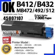 Compatible to OK* B412 B432 MB472 MB492 B512 MB562 B412dn B432dn B512dn MB492dn MB472w MB472dnw MB56