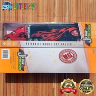 MERAH Jada Scale Just Truck Peterbilt Model 387 Hauler Red Hauler Trailer