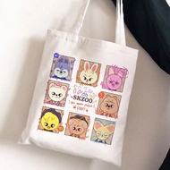 Stray Kids Skzoo Printed Canvas Bag Unique Creative One-Shoulder Student Fashionable Fresh Portable Shopping CZM0