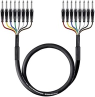Monoprice 8-Channel 1/4-Inch TS Male to 1/4-Inch TS Male Snake Cable - 6 Feet, 26AWG, 8 Balanced Mon