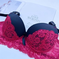 Lace Push-Up Bra - Adjustable Large Size, Sexy European-American Style, 90B