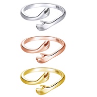 S925 Sterling Silver Hug Ring Open Adjustable Ring Free Girlfriends Couple Ring Ring Jewelry