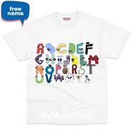 baju alfabet lore kaos anak