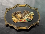 Harley Davidson 黑皮面金色鷹皮帶扣
