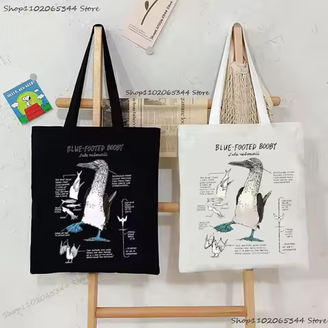Vintage Blue Footed Booby Tote Bag Fashion Marine Biology Science Gift Booby Anatomy Graphic Science
