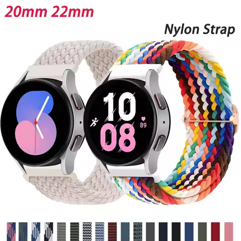 20mm/22mm Band for Samsung Galaxy Watch 4/5/6/5 Pro/6 Classic/gear S3/active 2 Braided Solo Loop Bra