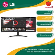 LG 34WR50QC 34'' 21:9 Curved UltraWide™ QHD (3440x1440) Monitor with FreeSync