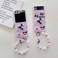 NEW Cute Case Zflip7 Characters Purple Love Heart My Melody Kitty With Chain Samsung Z Flip 6 5 4 3 