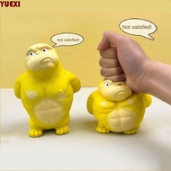 YUEXI Squeeze Vent Gorilla, Orangutan Yellow Squeezing Monkey Toys, Monkey Toy Funny Elastic 16cm So
