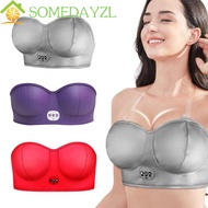 SOMEDAYMX Electric Breast Massager Bra, PU leather Electric Electric Vibration Bra, Smart Vibrating Heating Hot Compress Breast Beauty Instrument Female Ladies