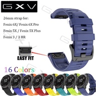 26mm Easy Fit Silicone Strap for Garmin Fenix 6X/6X Pro/5X/5X Plus Watch Band Quick Fit Silicone Band Wrist Strap