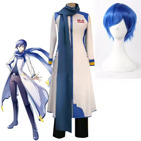 Anime Vocaloid Kaito Cosplay Costume And Wig Virtual Singer Miku's Eldest Brother Stage Costumes Kai