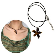 DO Korean Adjustable Necklace Amber Maple Leaf Necklaces Aesthetic  Choker