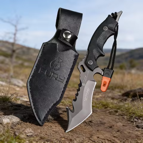 Multifunctional Survival Knife All in 1 Tactical Tool with Screwdriver for Diving Hiking Camping 5Cr