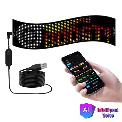 AI Voice Function LED Logo APP LED Matrix Pixel Panel Night Light DIY Programmable Flexible LED Disp