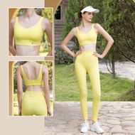 Women's Yoga Gym Set LM24N01F518 Seamless Padded Bra & Elastic Leggings, Comfortable to Wear, Flatte