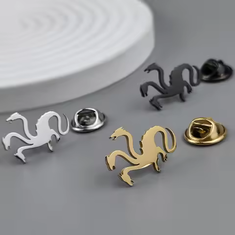 Three Dragon Headed Brooch Circular Ring Dragon Mother Same Brooch Fashionable Retro Song of Ice and
