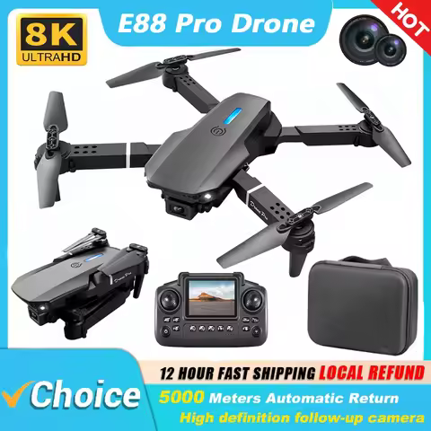New E88 Pro Drone Professional Dual Camera With 1080P WIFI FPV HD Aerial Photography Wide Angle Brus