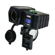 Dual USB Motorcycle handlebar Charger Adapter Waterproof with Switch Button Socket 12V 24V Phone Charger