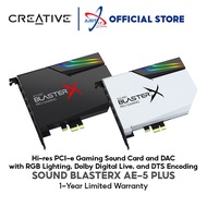 CREATIVE SOUND BLASTERX AE-5 PLUS HI-RES PCI-E GAMING SOUND CARD AND DAC WITH RGB LIGHTING, DOLBY DI