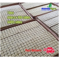 HIDROPONIK ROCKWOOL 64PCS X 100CUBES (6400CUBES)- WHOLESALE - WRAPPED